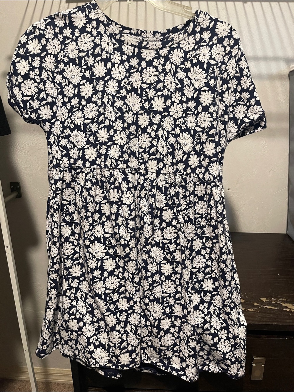 Vineyard Vines Navy and White Floral Kids Dress